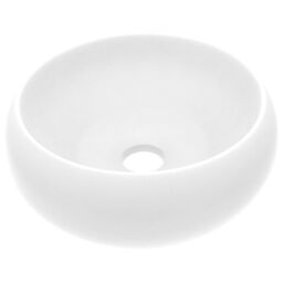 Berkfield Home Luxury Wash Basin Round Matt White 40x15 cm Ceramic - thumbnail 2
