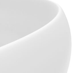 Berkfield Home Luxury Wash Basin Round Matt White 40x15 cm Ceramic - thumbnail 5