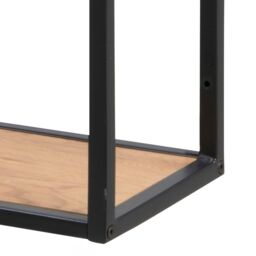 Furniture To Go Seaford Black Metal Wide Wall Shelf with 3 Additional Oak Shelves - thumbnail 6