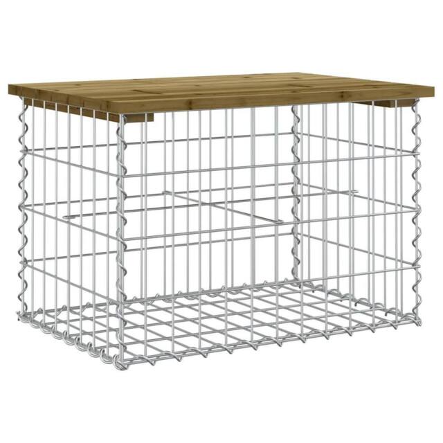 Berkfield Home Garden Bench Gabion Design 63x44x42 cm Impregnated Wood Pine in Brown - Size: 63 x 44 x 42 cm - image 1