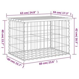 Berkfield Home Garden Bench Gabion Design 63x44x42 cm Impregnated Wood Pine in Brown - Size: 63 x 44 x 42 cm - thumbnail 8