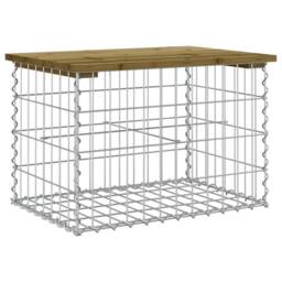 Berkfield Home Garden Bench Gabion Design 63x44x42 cm Impregnated Wood Pine in Brown - Size: 63 x 44 x 42 cm - thumbnail 1