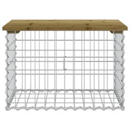 Berkfield Home Garden Bench Gabion Design 63x44x42 cm Impregnated Wood Pine in Brown - Size: 63 x 44 x 42 cm - thumbnail 3