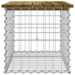 Berkfield Home Garden Bench Gabion Design 63x44x42 cm Impregnated Wood Pine in Brown - Size: 63 x 44 x 42 cm - thumbnail 4