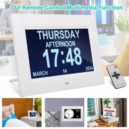 NESTLUNE LED Electric Digital Alarm Clock Mains Power Mirror Display in White - Size: 100 cm x 15 cm - thumbnail 4