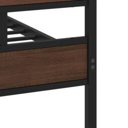 Berkfield Home Metal Bed Frame without Mattress Brown Oak 180x200 cm Super King - thumbnail 7