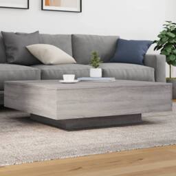 Berkfield Home Coffee Table with LED Lights Grey Sonoma 100x100x31 cm - Size: 100 x 100 x 31 cm - thumbnail 2