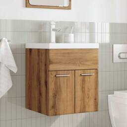 Berkfield Home 2 Piece Bathroom Furniture Set Artisan Oak Engineered Wood in Brown - thumbnail 3