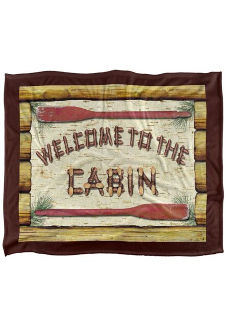 JQ Licensing Welcome To The Cabin Sign Silky Touch Super Soft Throw Blanket 152 X 127 cm in White - image 1