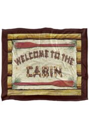 JQ Licensing Welcome To The Cabin Sign Silky Touch Super Soft Throw Blanket 152 X 127 cm in White - thumbnail 1