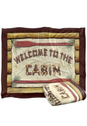 JQ Licensing Welcome To The Cabin Sign Silky Touch Super Soft Throw Blanket 152 X 127 cm in White - thumbnail 2