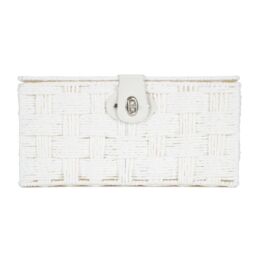 Red Hamper Twisted Paper Rope Picnic Basket in Off-White - Size: Small - thumbnail 4