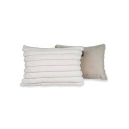 rucomfy Beanbags rucomfy Ribbed Faux Fur 40x60cm Cushion - Luxury Home Decor Pillow in Ivory - Size: 40x60 cm - thumbnail 3