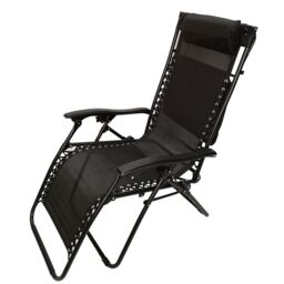 Samuel Alexander Multi Position Garden Gravity Relaxer Chair Sun Lounger with Sun Canopy in Black - thumbnail 6