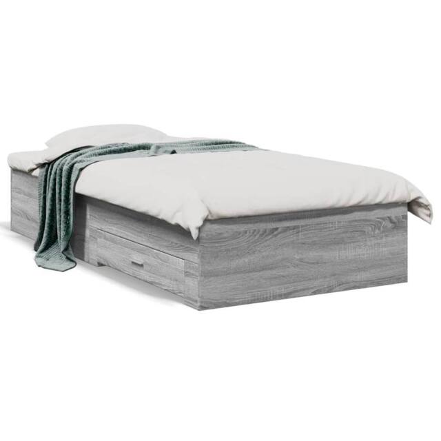 Berkfield Home Bed Frame with Drawers without Mattress Grey Sonoma 100x200 cm - image 1