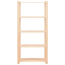 Berkfield Home 5-Tier Storage Racks 2 pcs 80x38x170 cm Solid Pinewood 250 kg in Beige - Size: 80 x 38 x 170 cm - thumbnail 4