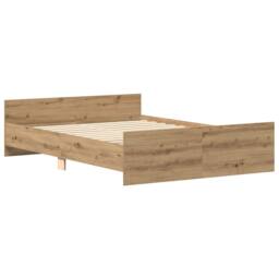 Berkfield Home Bed Frame without Mattress Artisan Oak 120x190cm Engineered Wood in Brown - Size: 120x190 cm - thumbnail 4