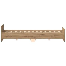 Berkfield Home Bed Frame without Mattress Artisan Oak 120x190cm Engineered Wood in Brown - Size: 120x190 cm - thumbnail 6
