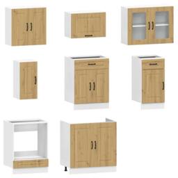 Berkfield Home 8 Piece Kitchen Cabinet Set Kalmar Artisan Oak Engineered Wood in Brown - thumbnail 4