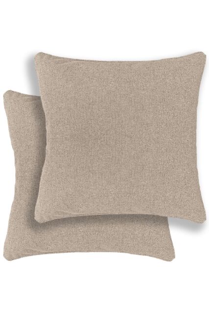 Enhanced Living Austin/Dallas Textured Pair of Double Sided Zip Opening Piped Edge Cushion Covers - 43x43cm - Cases Only - Size: 43 cm x 43 cm - image 1
