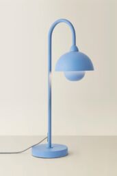 ValueLights Tilly Pastel Arched Dome Shade Metal Table Lamp in Blue - thumbnail 3