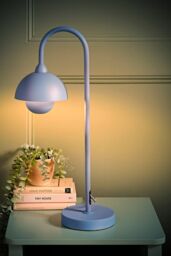 ValueLights Tilly Pastel Arched Dome Shade Metal Table Lamp in Blue - thumbnail 2