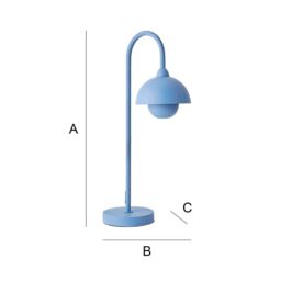ValueLights Tilly Pastel Arched Dome Shade Metal Table Lamp in Blue - thumbnail 7