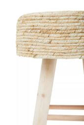 Orsina Durable White Cotton Rope Stool, Stylish Kitchen Stool For Bedroom, Versatile Design Bar Stool For Guests in Beige - thumbnail 3