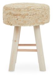 Orsina Durable White Cotton Rope Stool, Stylish Kitchen Stool For Bedroom, Versatile Design Bar Stool For Guests in Beige - thumbnail 6