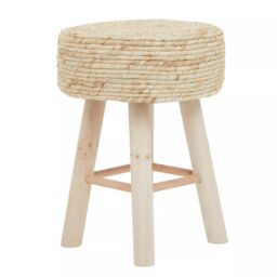 Orsina Durable White Cotton Rope Stool, Stylish Kitchen Stool For Bedroom, Versatile Design Bar Stool For Guests in Beige - thumbnail 2
