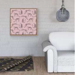 Warren Reed - Designer Abstract Leopard Pattern Framed Canvas in Light Brown - Size: w40 inch x h40 inch - thumbnail 2