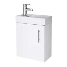 Balterley Cloakroom Wall Hung 1 Door Vanity Unit with Basin Gloss White 400mm