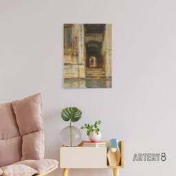 "Artery8 Venetian Passageway Watercolour Sargent Canvas Wall Art Print in Brown - Size: W18"" x H24""" - thumbnail 3