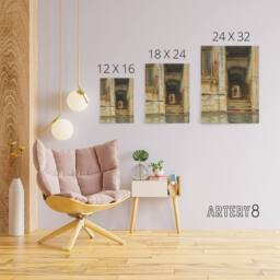 "Artery8 Venetian Passageway Watercolour Sargent Canvas Wall Art Print in Brown - Size: W18"" x H24""" - thumbnail 4