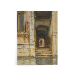 "Artery8 Venetian Passageway Watercolour Sargent Canvas Wall Art Print in Brown - Size: W18"" x H24""" - thumbnail 1