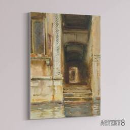 "Artery8 Venetian Passageway Watercolour Sargent Canvas Wall Art Print in Brown - Size: W18"" x H24""" - thumbnail 2