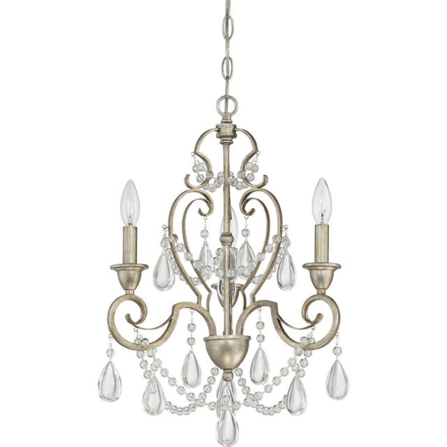 Loops 3 Bulb Chandelier Hanging Pendant LIght Vintage Gold LED E14 60W Bulb - image 1