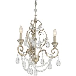 Loops 3 Bulb Chandelier Hanging Pendant LIght Vintage Gold LED E14 60W Bulb - thumbnail 3