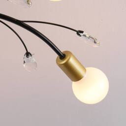 NIVOR 10 light Crystal Chandelier Mid Century Flush Mount Ceiling Lamp E27 in Black - thumbnail 9