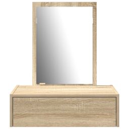 Berkfield Home Wall Hanging Dressing Table Sonoma Oak 60x40x70 cm in Beige - Size: 60 x 40 x 70 cm - thumbnail 6