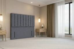 "Nexus Mattresses Ltd Kyoto Plush Divan Bed Base No Drawers - 54"" Headboard in Dark Grey - Size: Small Single" - thumbnail 5