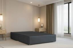 "Nexus Mattresses Ltd Kyoto Plush Divan Bed Base No Drawers - 54"" Headboard in Dark Grey - Size: Small Single" - thumbnail 4