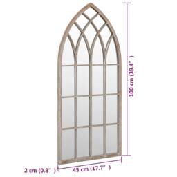 Berkfield Home Mirror Sand 100x45 cm Iron for Indoor Use in Beige - thumbnail 6
