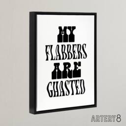 "Artery8 My Flabbers Are Ghasted Black & White Funny Framed Canvas Art Print - Size: W12"" x H16""" - thumbnail 2