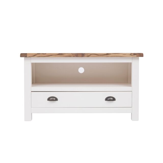Cabinet Bits Lovere Off-White 1 Drawer TV Cabinet Brass Cup Handle - image 1
