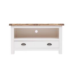 Cabinet Bits Lovere Off-White 1 Drawer TV Cabinet Brass Cup Handle