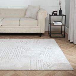 OHS Tufted Arches Rug Soft Floor Carpet Non Slip Area Mat in Stone - Size: 160 cm x 230 cm - thumbnail 1