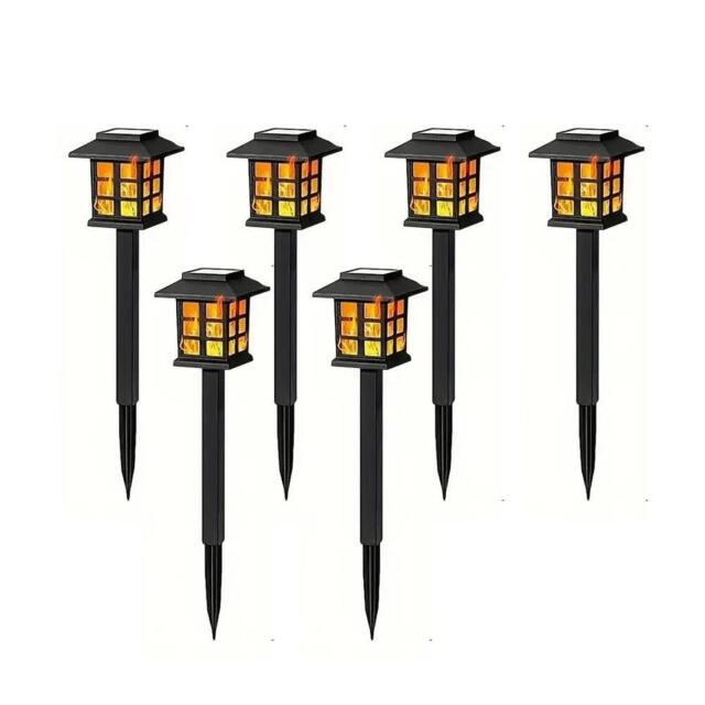 NESTLUNE Solar LED Flickering Flame Torch Stake Lights 6 in Black - image 1