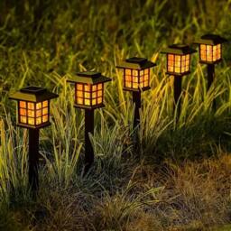 NESTLUNE Solar LED Flickering Flame Torch Stake Lights 6 in Black - thumbnail 6
