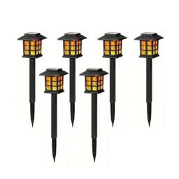 NESTLUNE Solar LED Flickering Flame Torch Stake Lights 6 in Black - thumbnail 1